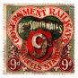 (I.B) Australia - NSW Railways Parcel 9d (sideways NSW over R watermark)