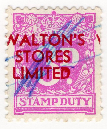 (I.B) Australia - NSW Revenue : Stamp Duty 3d (Walton's Stores overprint)