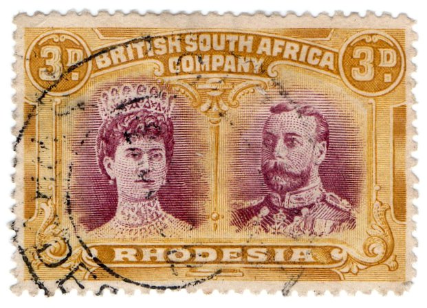 (I.B) Rhodesia/BSAC Postal : Double Head 3d