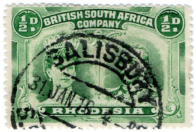 (I.B) Rhodesia/BSAC Postal : Double Head &Acirc;&frac12;d