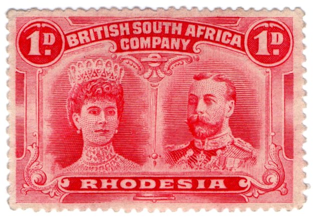 (I.B) Rhodesia/BSAC Postal : Double Head 1d