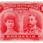 (I.B) Rhodesia/BSAC Postal : Double Head 1d