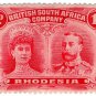 (I.B) Rhodesia/BSAC Postal : Double Head 1d
