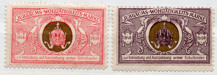 (I.B) Austria Cinderella : Jubilee Charity Stamps (1908)