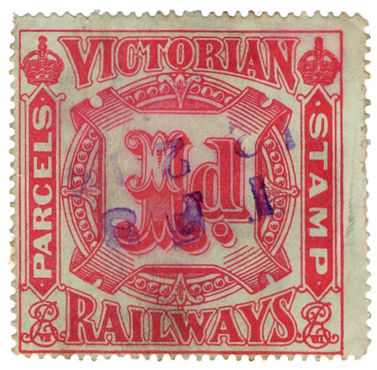 (I.B) Australia - Victoria Railways : Parcels 1d (inverted watermark)