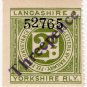 (I.B) Lancashire & Yorkshire Railway : Letter Stamp 3d on 2d OP
