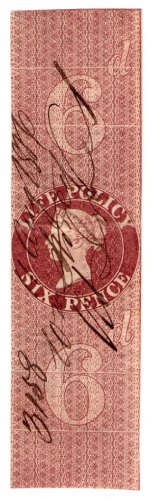 (I.B) QV Revenue : Life Policy 6d (1854)