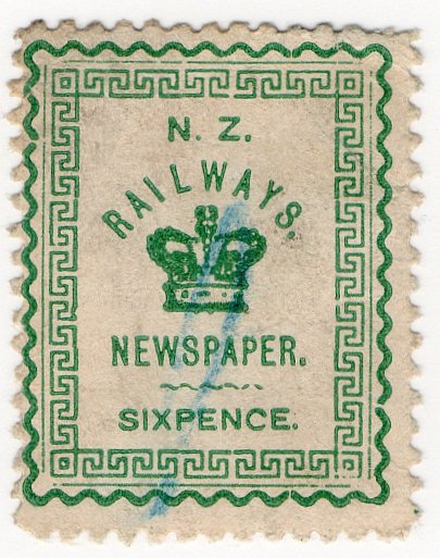 (I.B) New Zealand Railways : Newspaper Stamp 6d