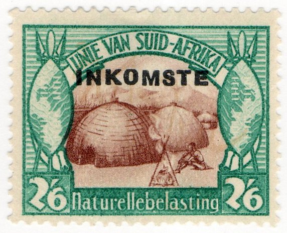 (I.B) South Africa Revenue : Native Tax 2/6d (Afrikaans)