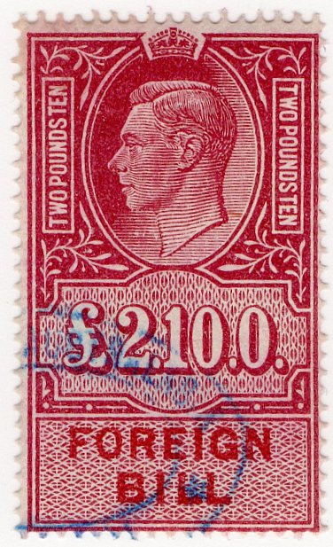 (I.B) George VI Revenue : Foreign Bill &Acirc;&pound;2 10/-