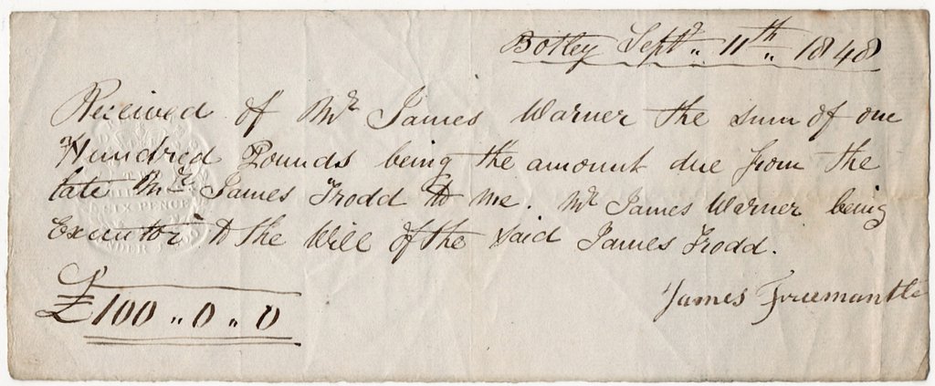 (I.B) QV Revenue : Impressed Duty 2/6d (Receipt under &Acirc;&pound;200)