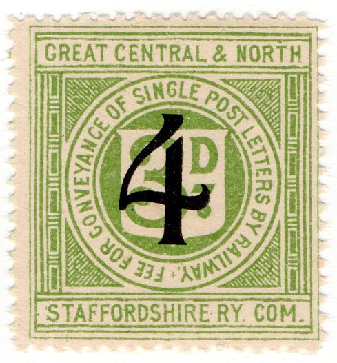 (I.B) Great Central & North Staffordshire Railway : Letter 4d on 3d OP