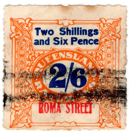 (I.B) Australia - Queensland Railways : Parcel 2/6d (Roma Street)