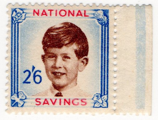 (I.B) Cinderella Collection : National Savings - Prince Charles 2/6d (1954)