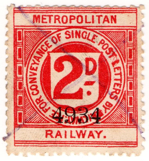 (I.B) Metropolitan Railway : Letter Stamp 2d