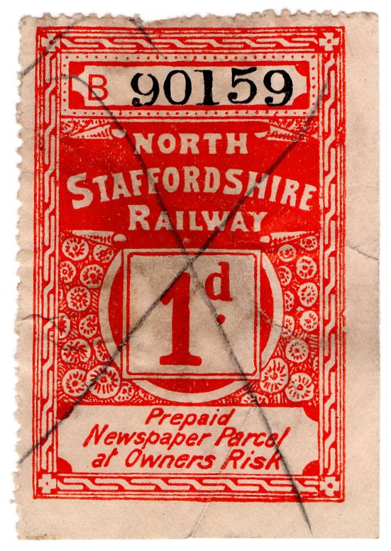(I.B) North Staffordshire Railway : Newspaper Parcel 1d