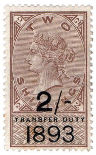 (I.B) QV Revenue : Transfer Duty 2/- (1893)