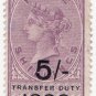(I.B) QV Revenue : Transfer Duty 5/- (1889)