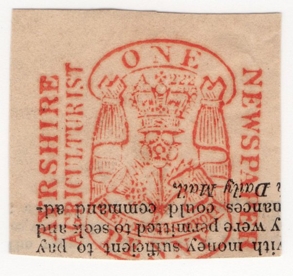 (I.B) QV Revenue : Newspaper Duty 1d (Ayrshire Agriculturalist)