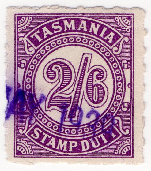 (I.B) Australia - Tasmania Revenue : Stamp Duty 2/6d (1931)
