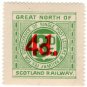 (I.B) Great North of Scotland Railway : Letter Stamp 4d on 3d OP