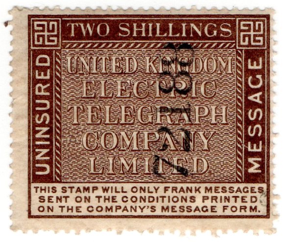 (I.B) United Kingdom Electric Telegraph Co : Message 2/-