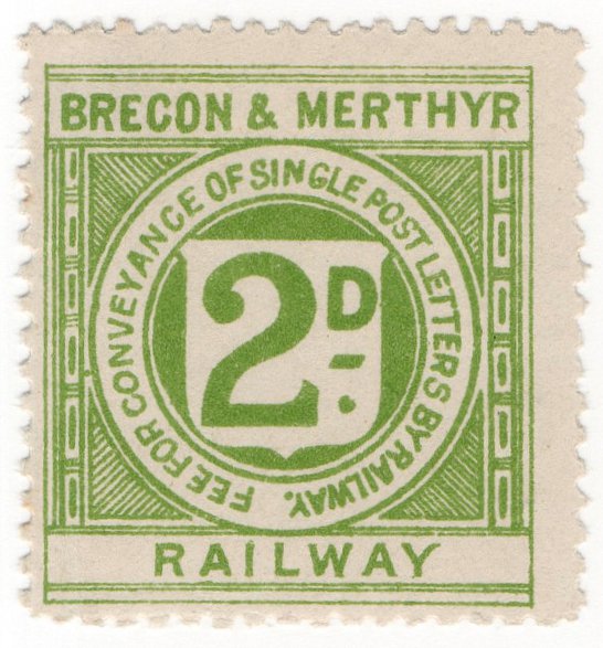 (I.B) Brecon & Merthyr Railway : Letter Stamp 2d
