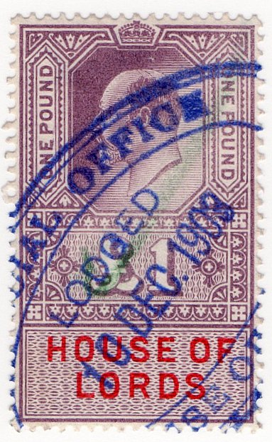 (I.B) Edward VII Revenue : House of Lords &Acirc;&pound;1