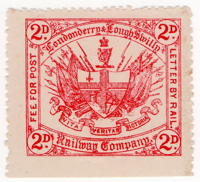 (I.B) Londonderry & Lough Swilly Railway : Letter Stamp 2d