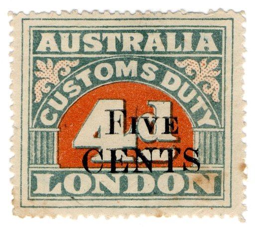(I.B) Australia Revenue : Customs Duty 5c on 4d OP