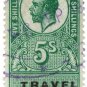 (I.B) George V Revenue : Travel Permit 5/-