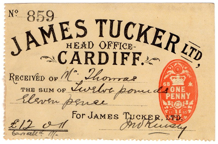 (I.B) QV Revenue : Receipt Label 1d (James Tucker, Cardiff)