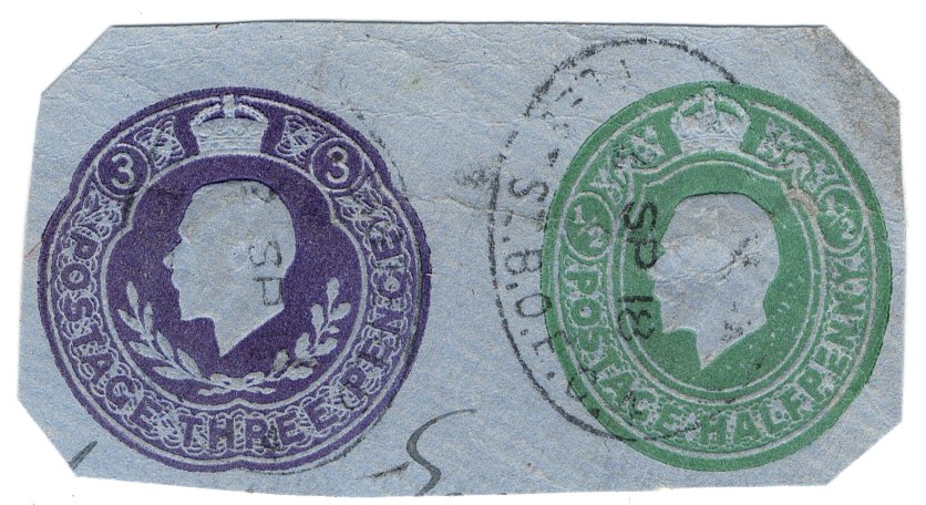 (I.B) George V Postal : Embossed Die 3&Acirc;&frac12;d