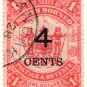 (I.B) British North Borneo Postal : 4c on $1 OP