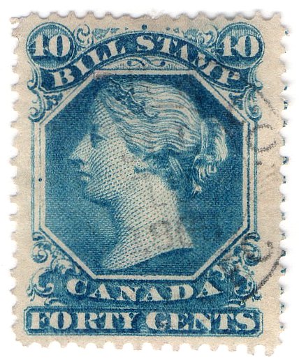 (I.B) Canada Revenue : Bill Stamp 40c