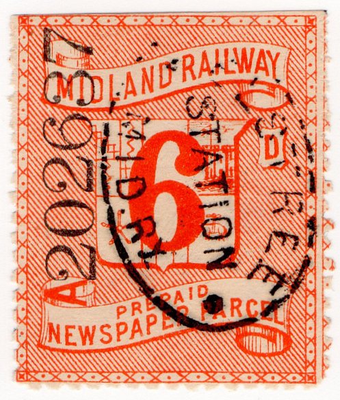 (I.B) Midland Railway : Newspaper Parcel 6d (Elstree)