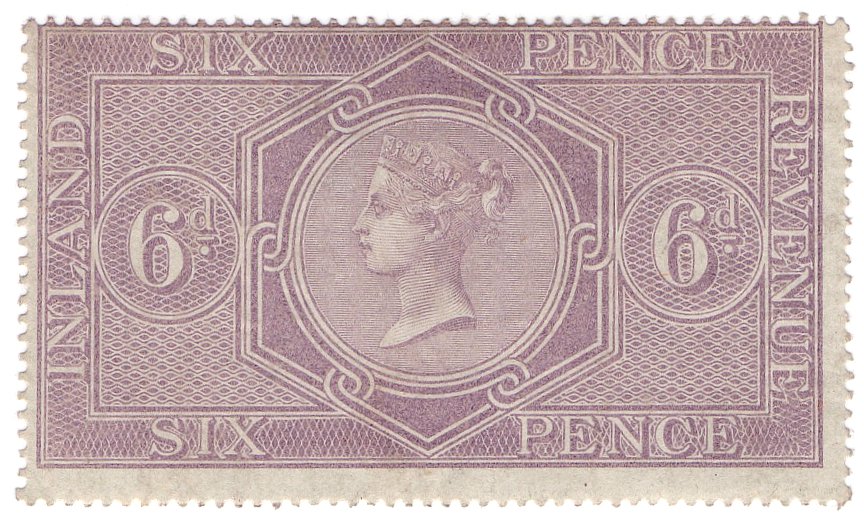 (I.B) QV Revenue : Inland Revenue 6d Red-Lilac (SG F12)