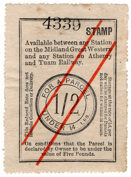 (I.B) Midland Great Western Railway (Ireland) : Parcel 1/2d