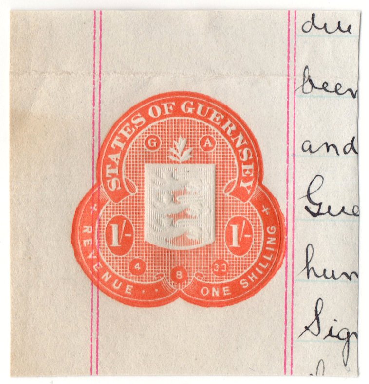 (I.B) Guernsey Revenue : Impressed Duty 1/-