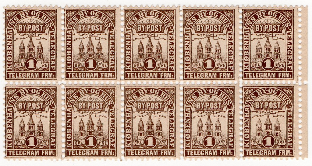 (I.B) Denmark Local Post : Copenhagen Telegraphs 1 &Atilde;�re