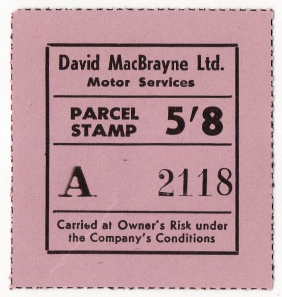 (I.B) Cinderella Collection : David MacBrayne Motor Services - Parcel 5/8d