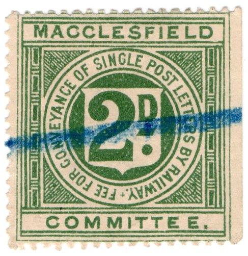 (I.B) Macclesfield Committee Railway : Letter Stamp 2d