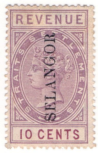(I.B) Malaya States Revenue : Selangor 10c OP