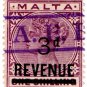 (I.B) Malta Revenue : Duty Stamp 3d on 1/- OP (AEB pre-cancel)