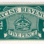 (I.B) Excise Revenue : 5d Blue-Green (1934)