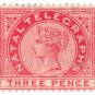 (I.B) Natal Telegraphs : 6d Rose