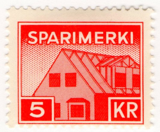 (I.B) Iceland Revenue : Savings Stamp 5Kr (Sparimerki)