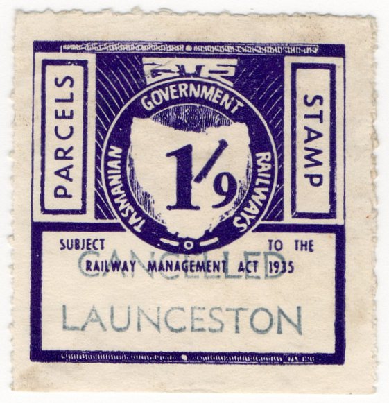 (I.B) Australia - Tasmania Railways : Parcels 1/9d (Launceston)