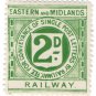 (I.B) Eastern & Midlands Railway : Letter Stamp 2d