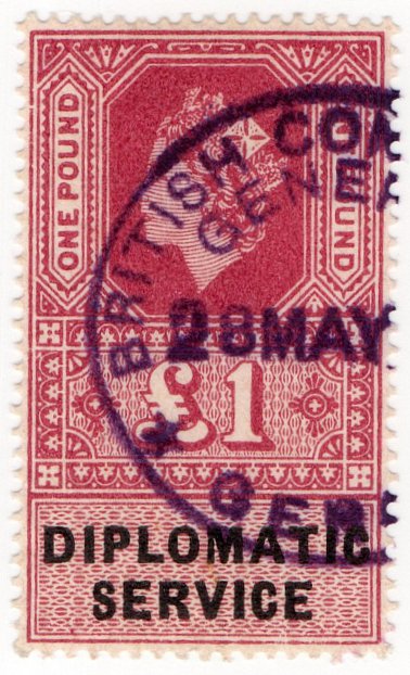 (I.B) Elizabeth II Revenue : Diplomatic Service &Acirc;&pound;1 (Genoa)